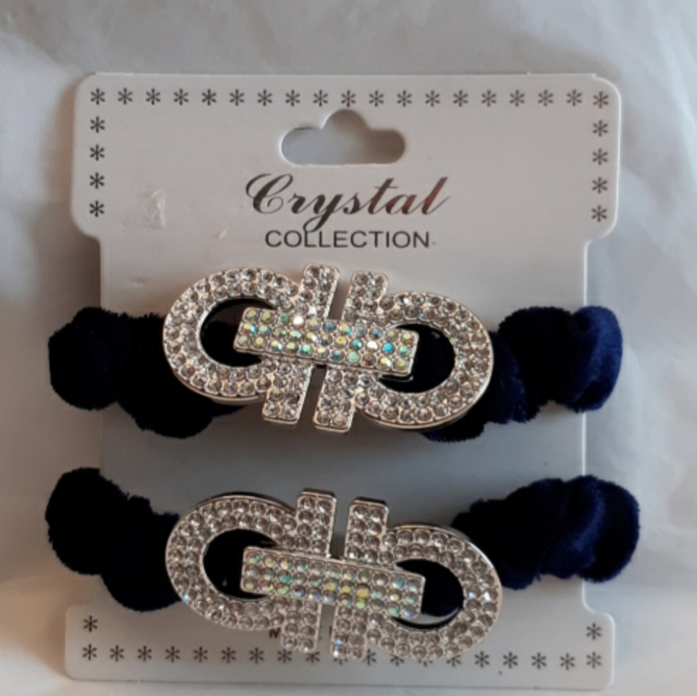 Crystal Collection Hair Ties with Silver Accents